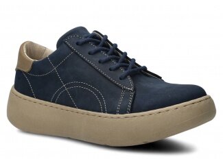 Shoe NAGABA 016 navy blue crazy leather